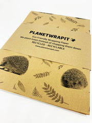PlanetWrapIt - Hedgehogs Recycled Eco Kraft Wrapping Paper - Home & Well 