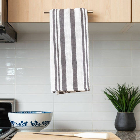 Fabstyles - Fabstyles Broadway Stripe Cotton Kitchen Towels Set of 4 - Home & Well 