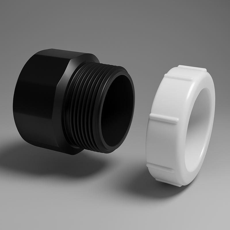 LESSO 1-1/2″ ABS Female Trap Adapter — Hub × FIPT (with Plastic Nut)
