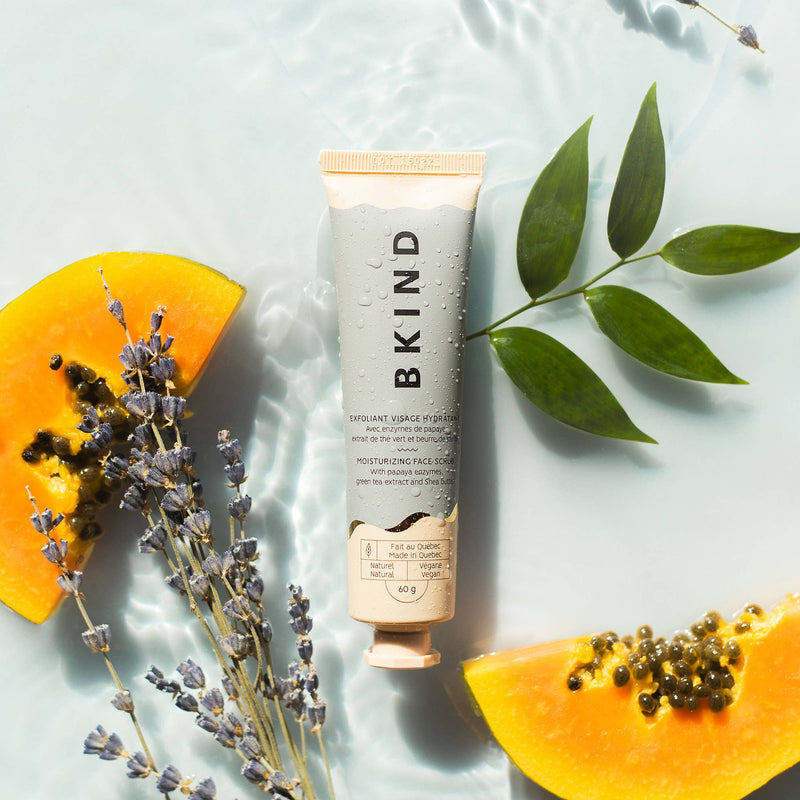 BKIND - Moisturizing Face Scrub - With papaya enzymes & green tea - Home & Well 