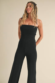 KIMBERLY C - Foldover Bandeau Knit Sweater Jumpsuit - Home & Well 