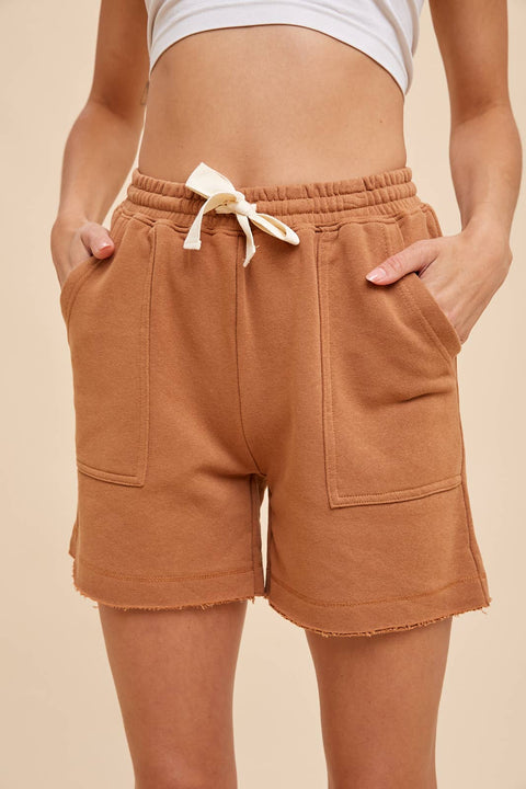 In Loom - GARMENT WASHED COTTON FRENCH TERRY SHORTS