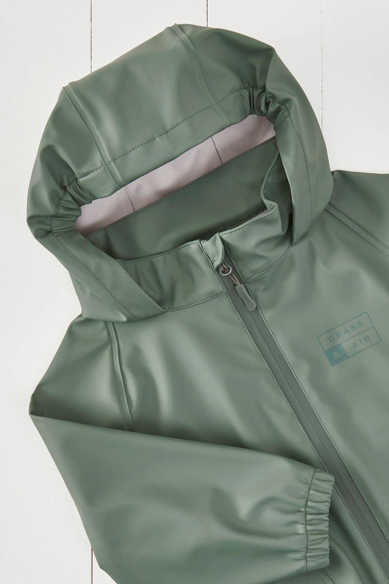 Grass & Air - Khaki Kids Waterproof Rain Jacket - Home & Well