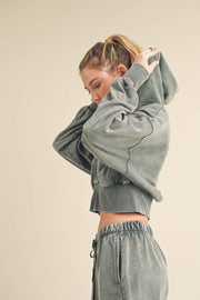 KIMBERLY C - Mineral Wash Zip-Up Hoodie - Home & Well 