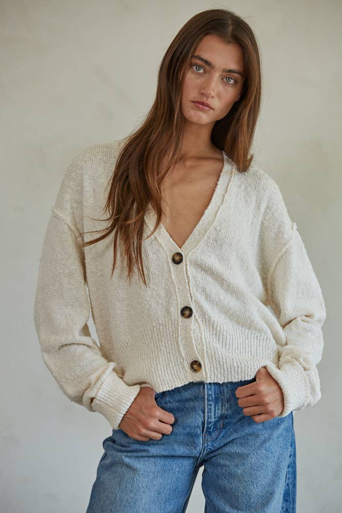 By Together - W1546 | Knit Sweater Button Down Cardigan - Home & Well