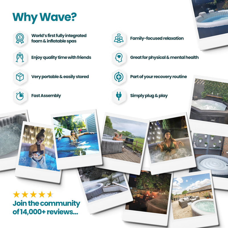 Wave | Tahoe | 4/6-Person Eco Foam Hot Tub | Round | Built-In Integrated Heater