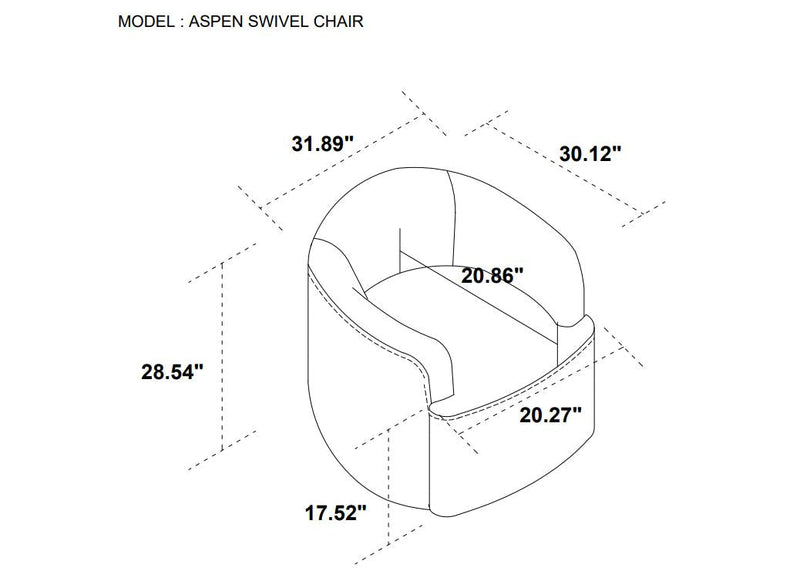 Aspen Swivel Chair - Beige Buff