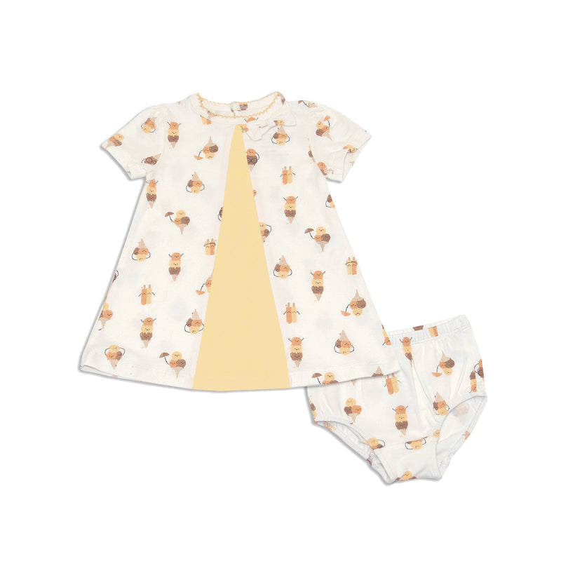 Organic Cotton Swing Dress w/Bloomer (Icy Pals Print)