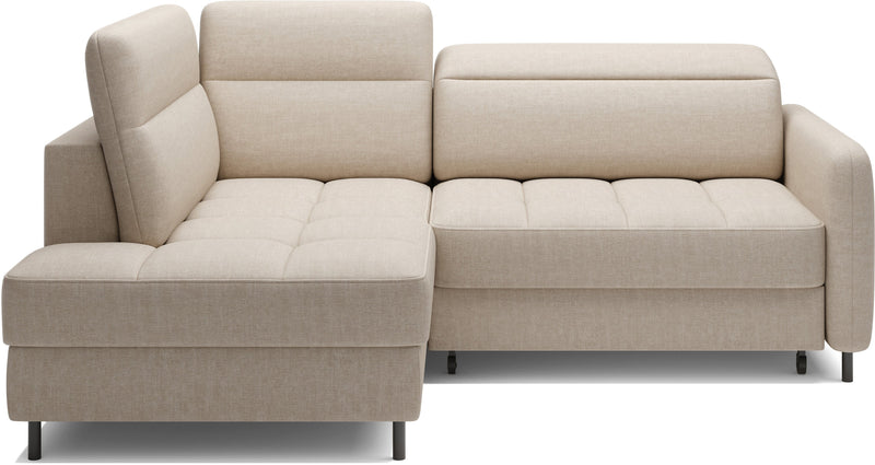 Barea 3 Seater Storage Sleeper Chaise Sofa - Beige