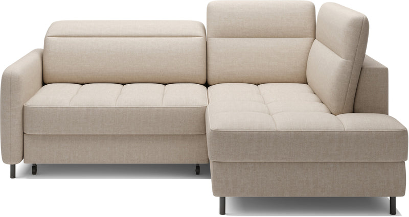 Barea 3 Seater Storage Sleeper Chaise Sofa - Beige