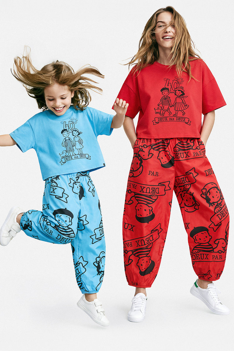 40th Anniversary Adult Printed Poplin Pant Poppy Red
