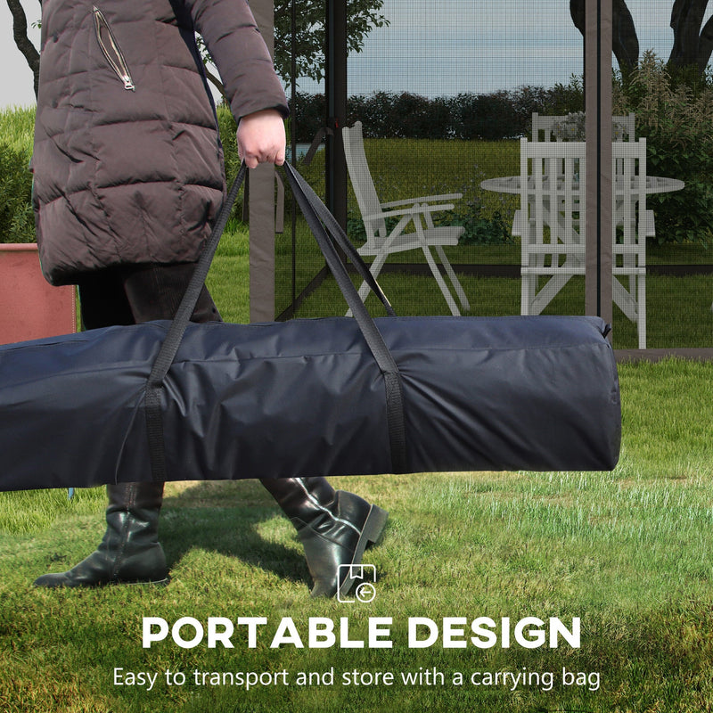 Outsunny 11'x11' Pop Up Canopy 2-Tier Soft Top Event Tent Netting Carry Bag Patio Backyard Garden Grey