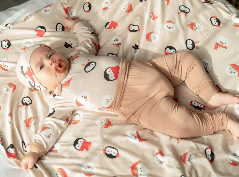 Bamboo L/S Onesie (Snowy Faces Print)