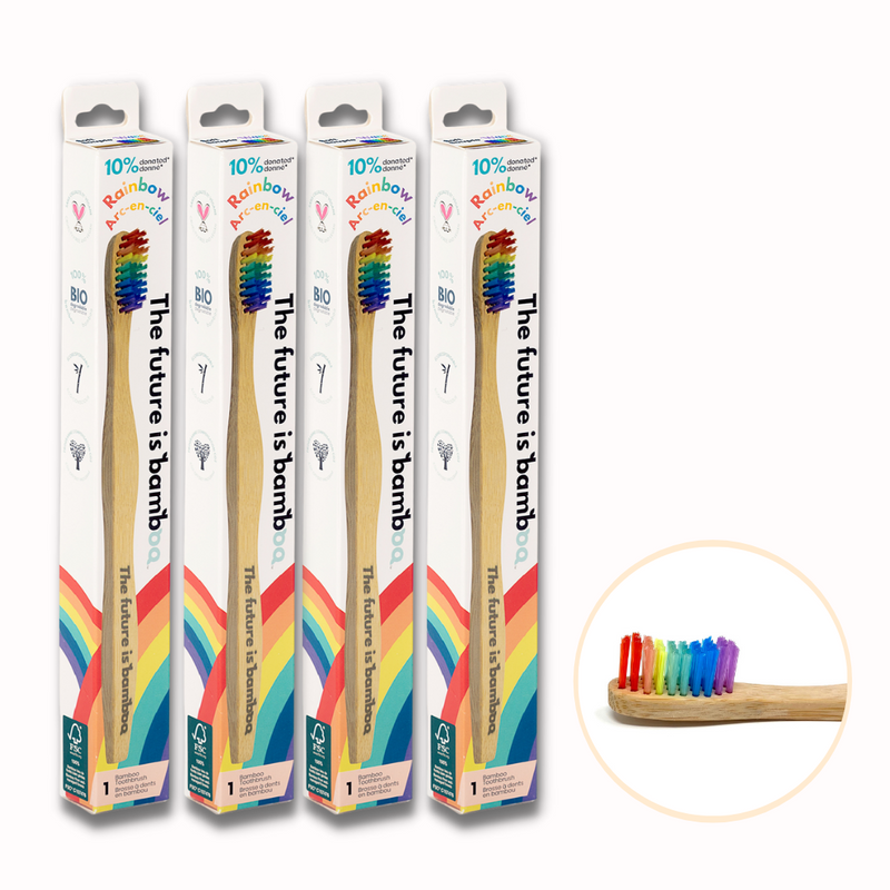 Rainbow Adult Bamboo Toothbrushes Soft – INNER 12
