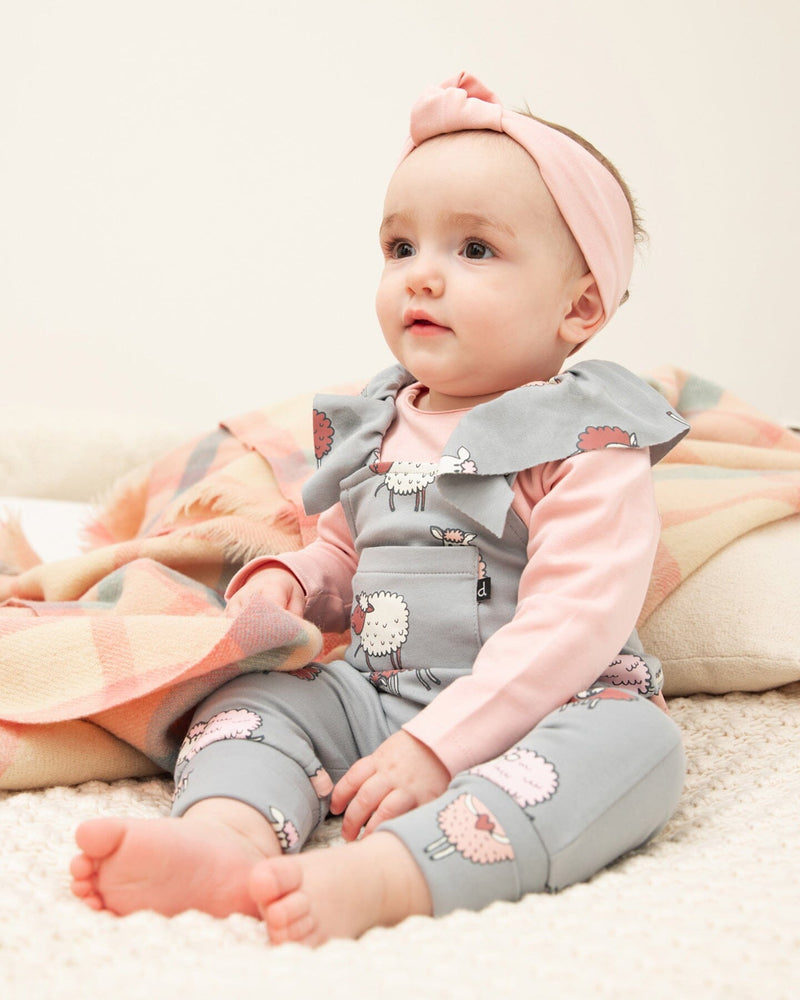 Printed Organic Cotton Headband Powder Pink Little Heart Of Wool