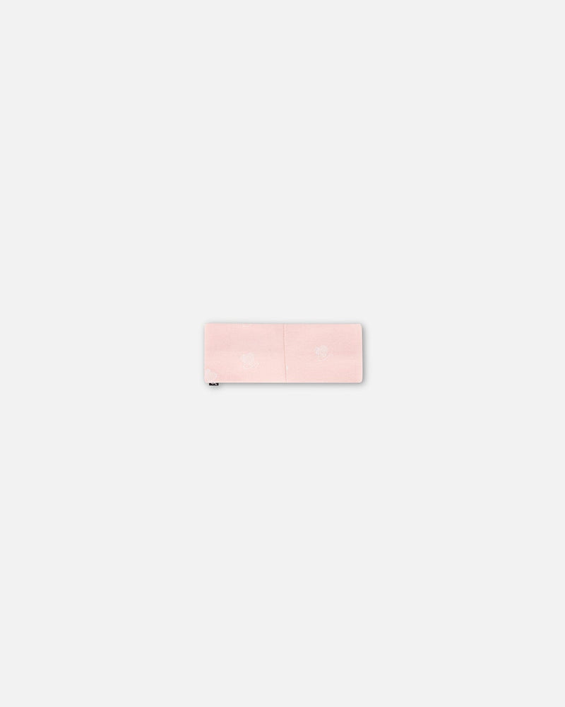 Printed Organic Cotton Headband Powder Pink Little Heart Of Wool