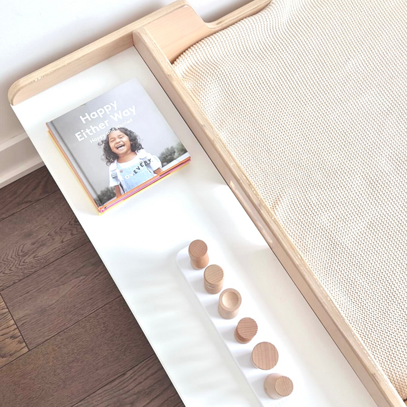 CHERRY FULL - Montessori Floor Bed with Shelves