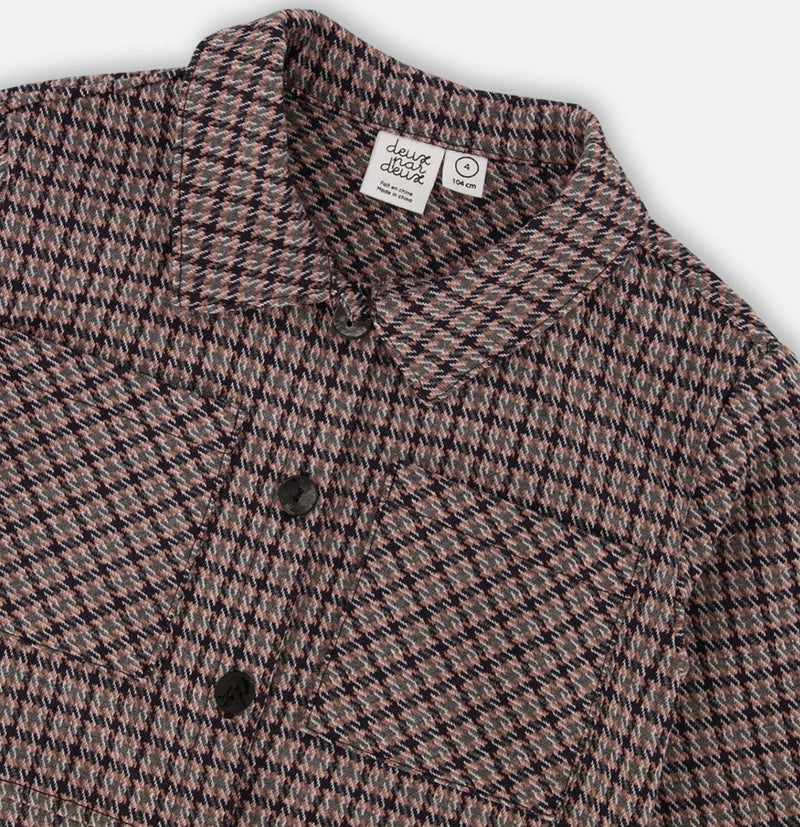 Jacquard Knit Jacket | Houndstooth | Deux Par Deux