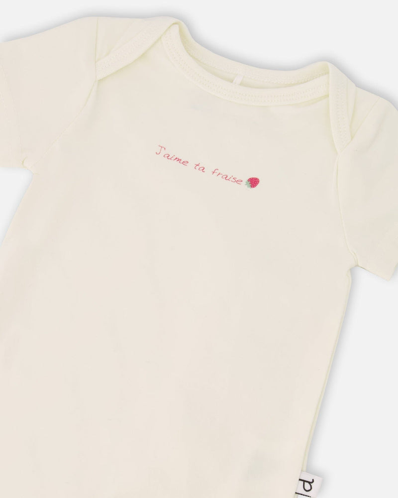 Evolutive Organic Cotton Jersey Onesie White