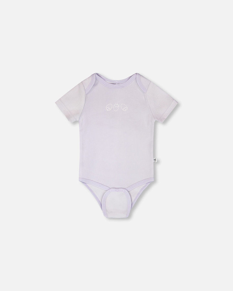 Evolutive Cotton Rib Jersey Onesie Lilac