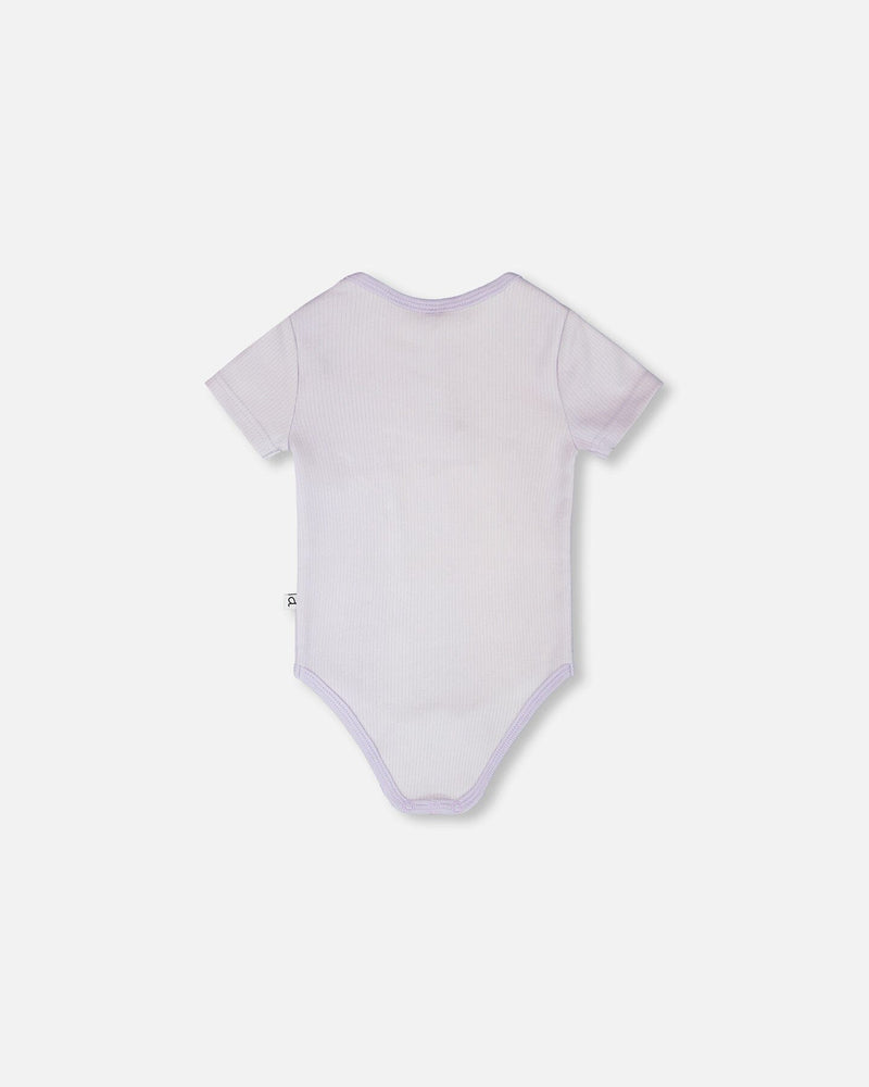 Evolutive Cotton Rib Jersey Onesie Lilac