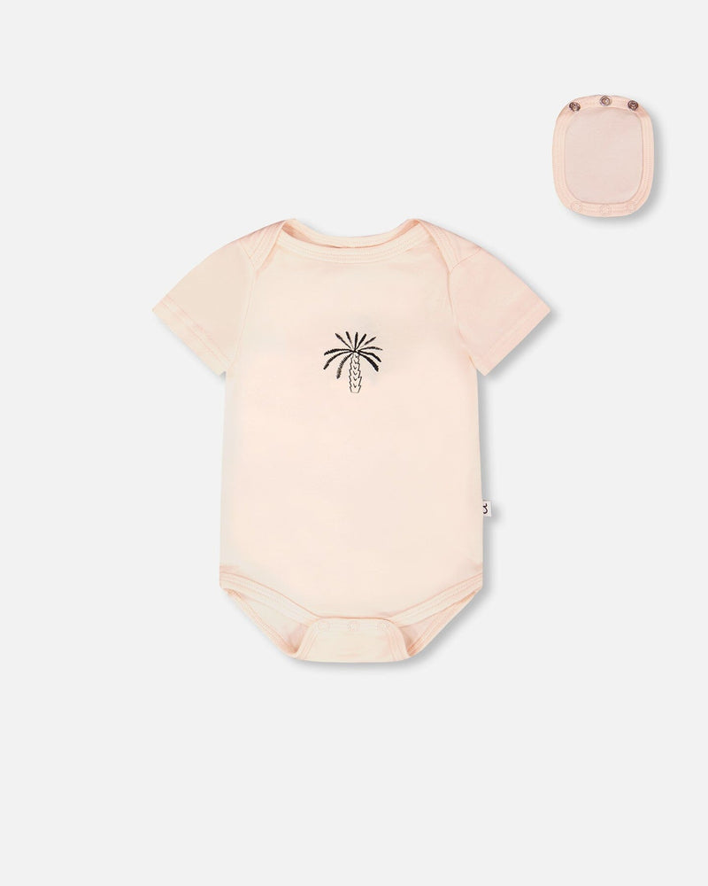 Evolutive Organic Cotton Jersey Onesie Peach