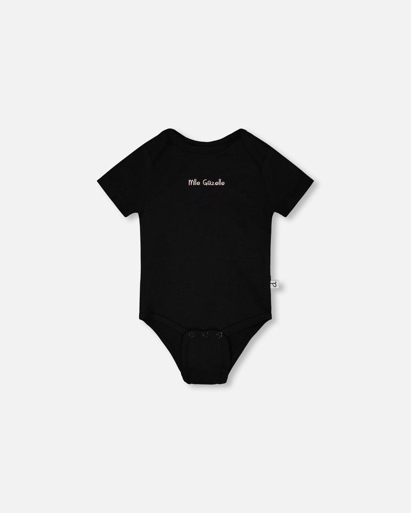 Evolutive Organic Cotton Jersey Onesie Black