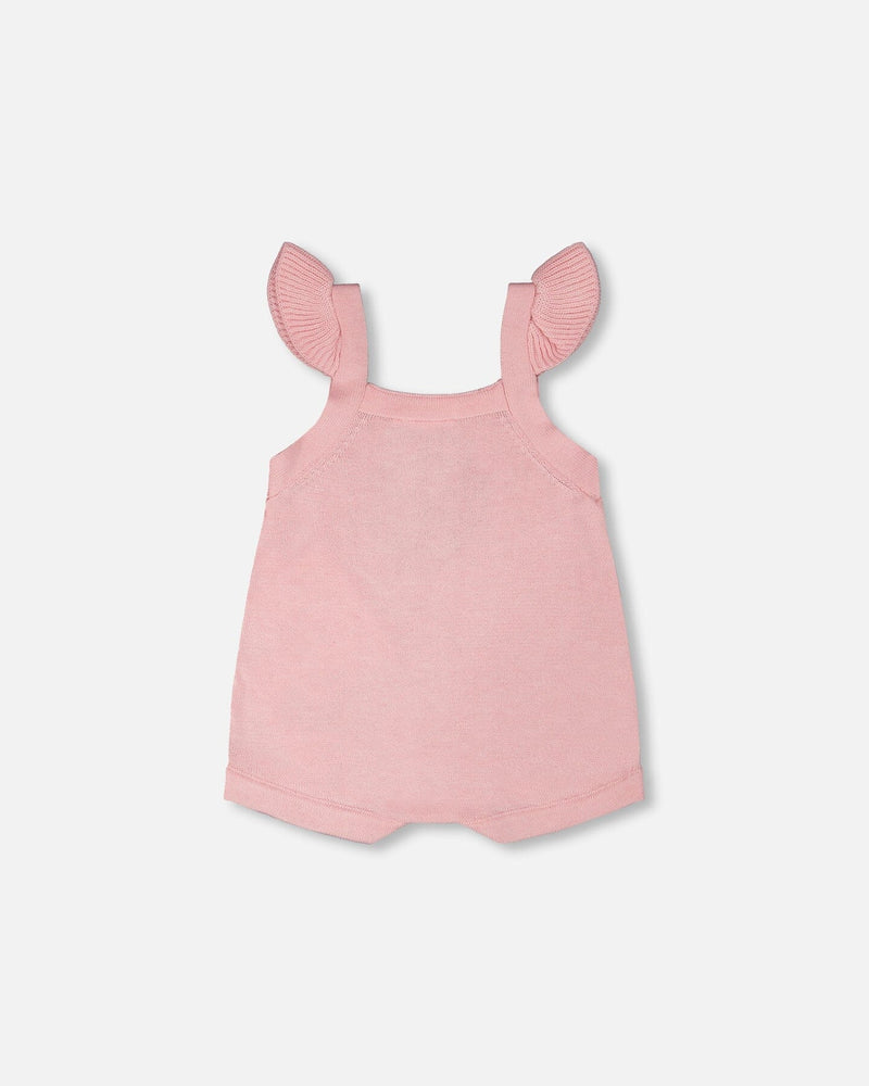 Knit Strawberry Romper Light Pink