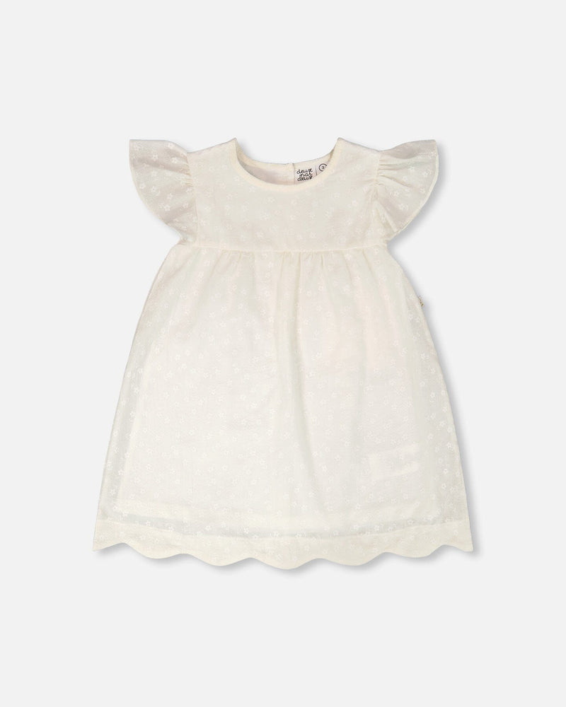 Printed Poplin Dress Off-White