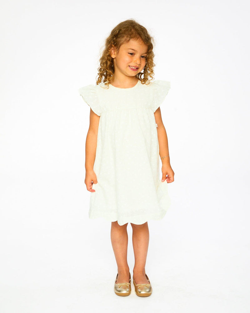 Printed Poplin Dress Off-White