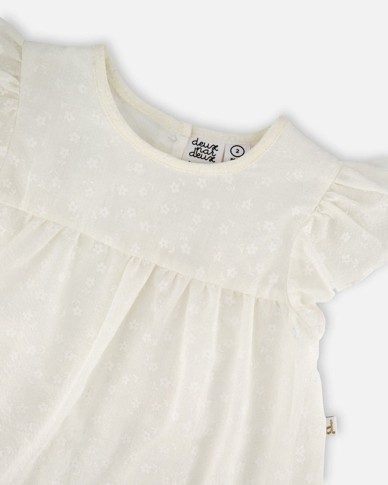 Printed Poplin Dress Off-White