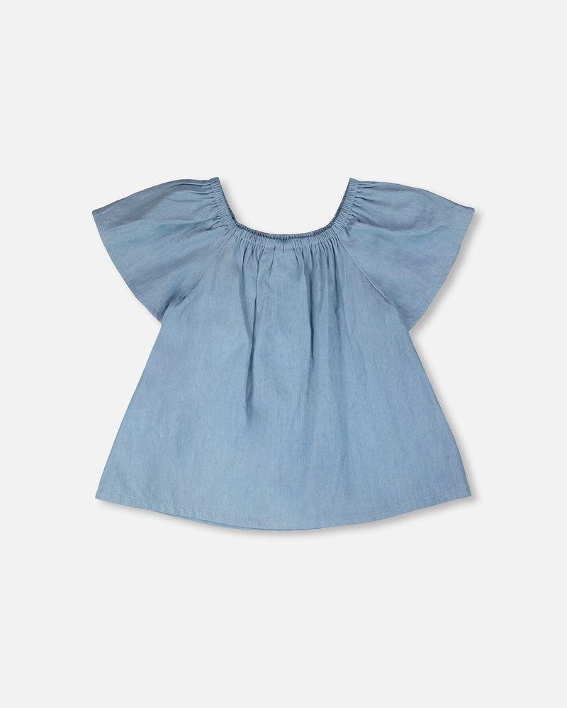 Blue Chambray Top