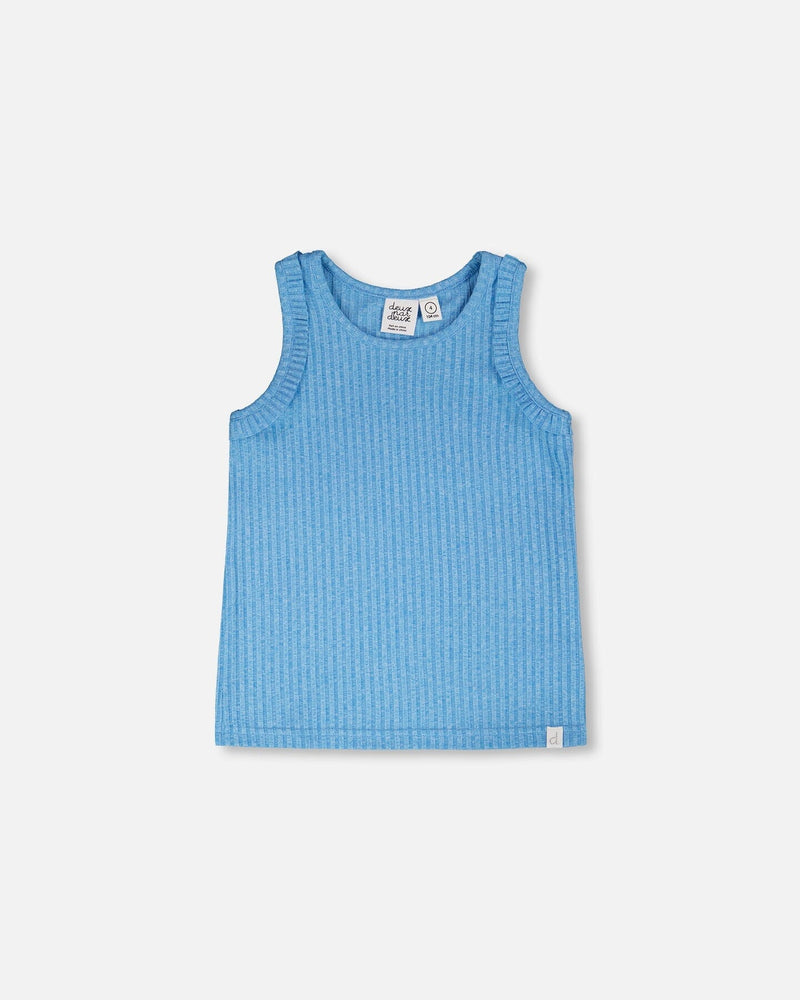 Rib Tank Top Blue