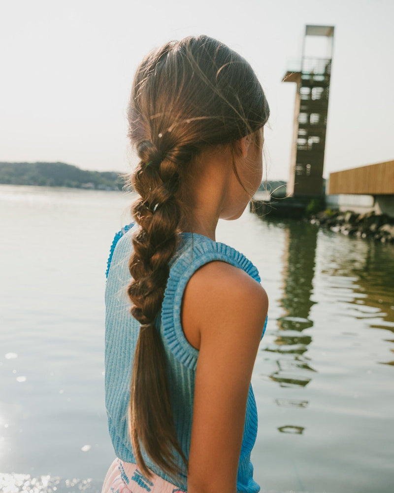 Rib Tank Top Blue