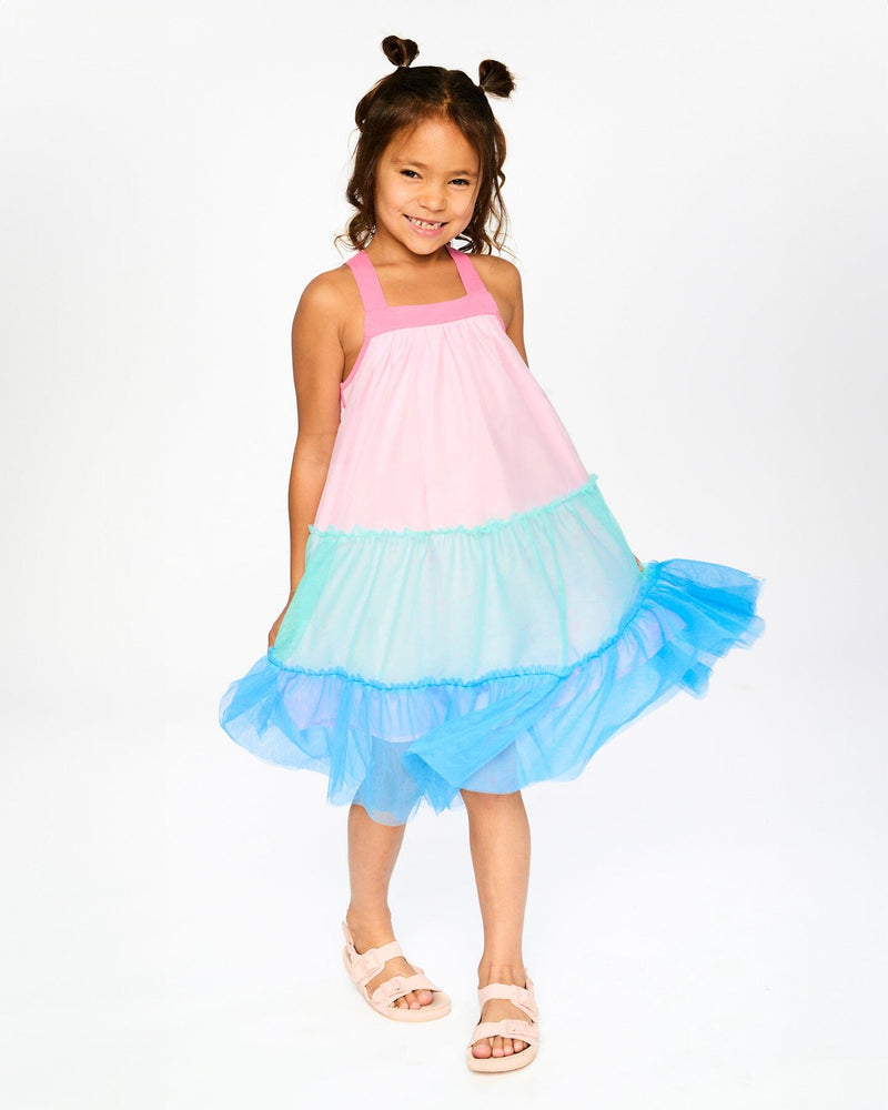 Mesh Dress Pink And Blue