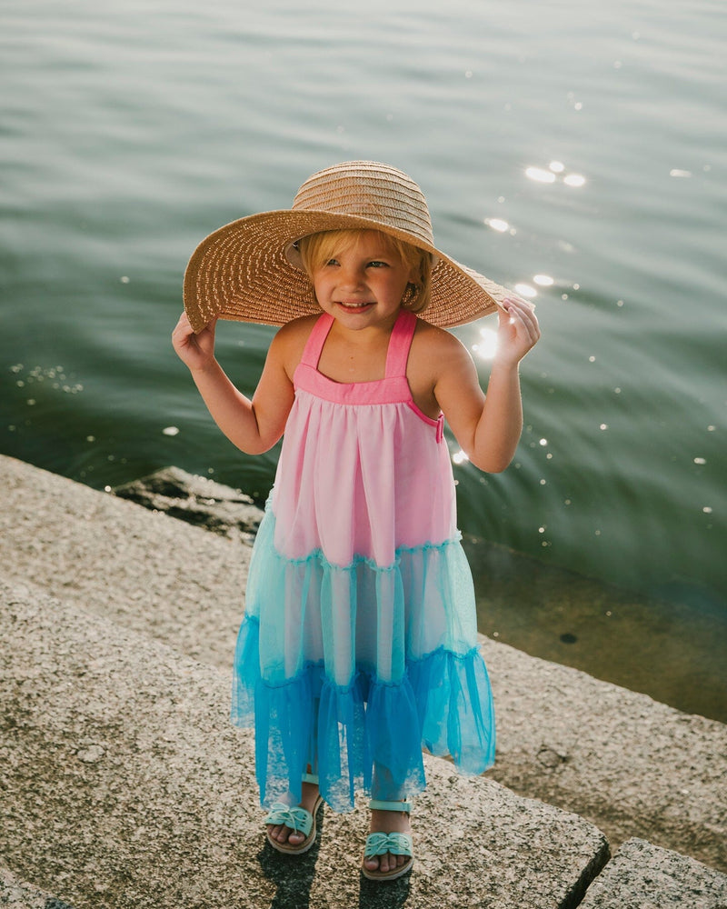 Mesh Dress Pink And Blue