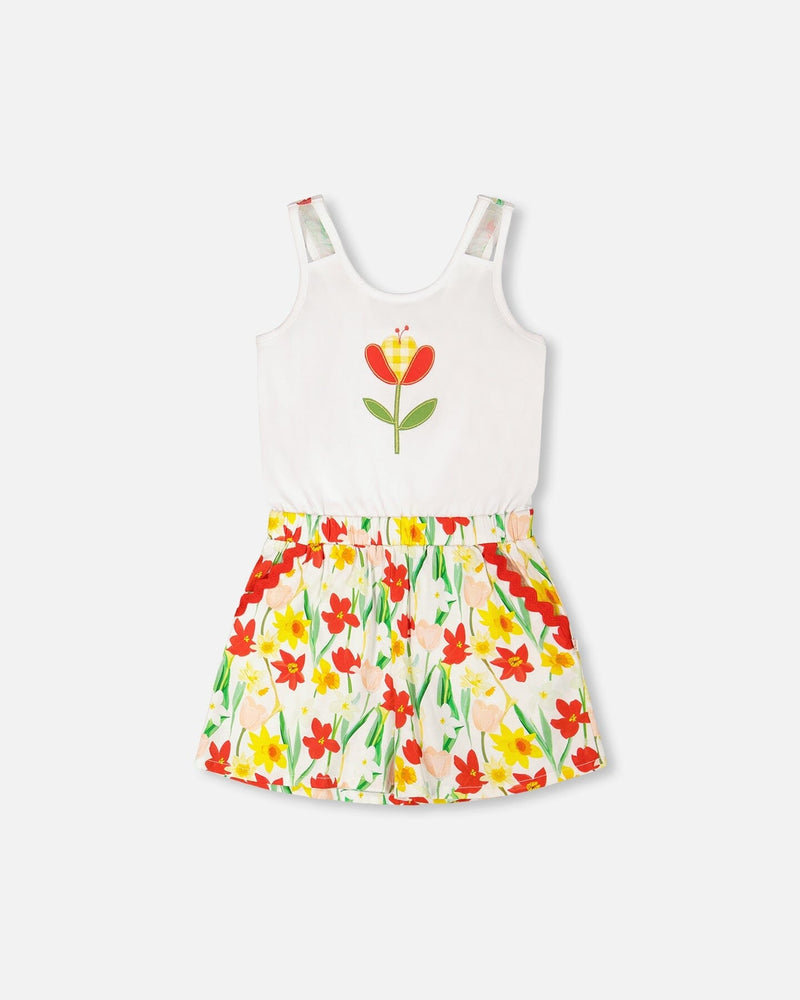 Jersey And Viscose Romper White