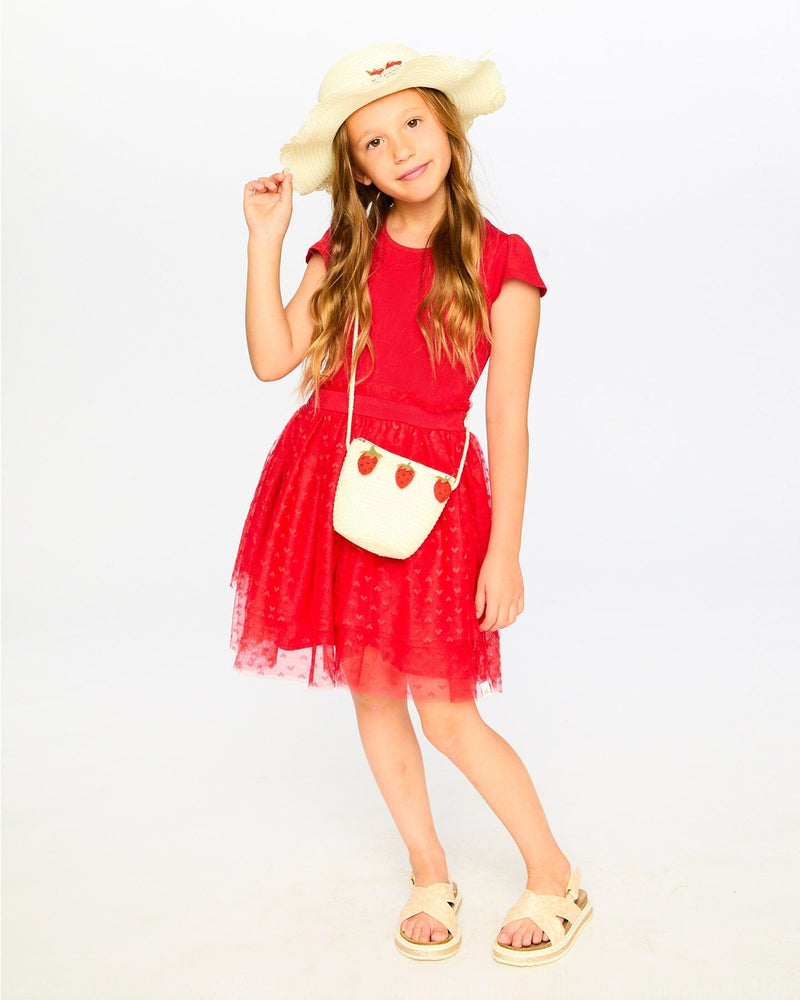Strawberry Straw Purse Beige