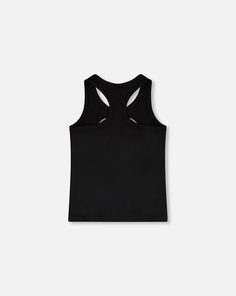 Organic Cotton Jersey Tank Top Black