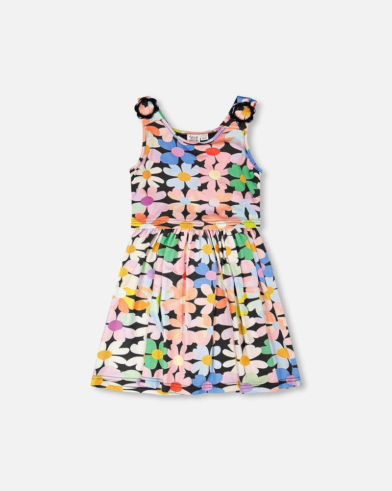 Dress Black Printed Flowers