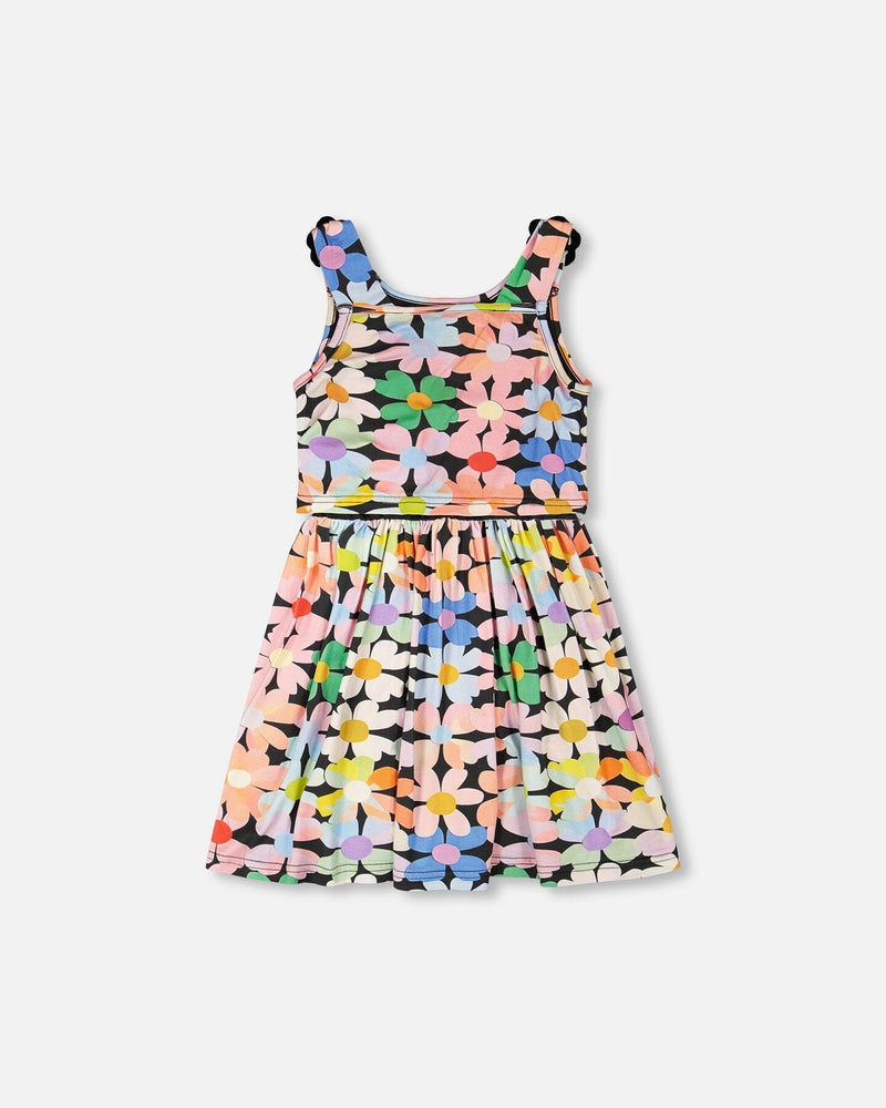 Dress Black Printed Flowers