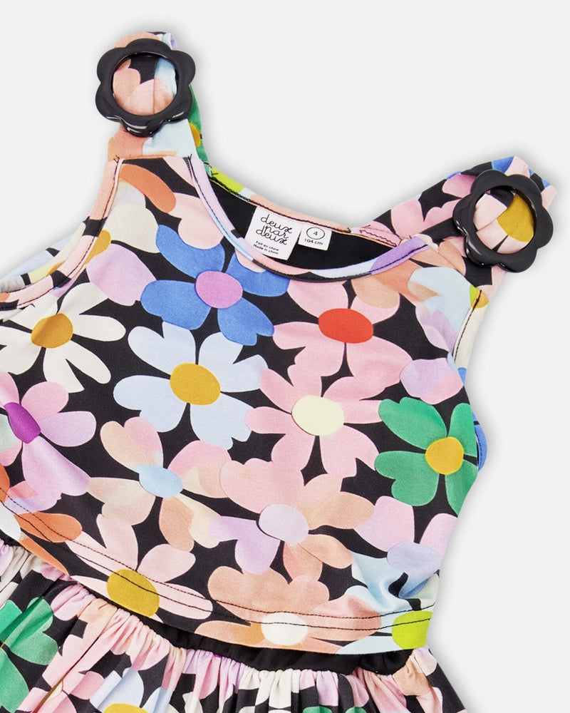 Dress Black Printed Flowers