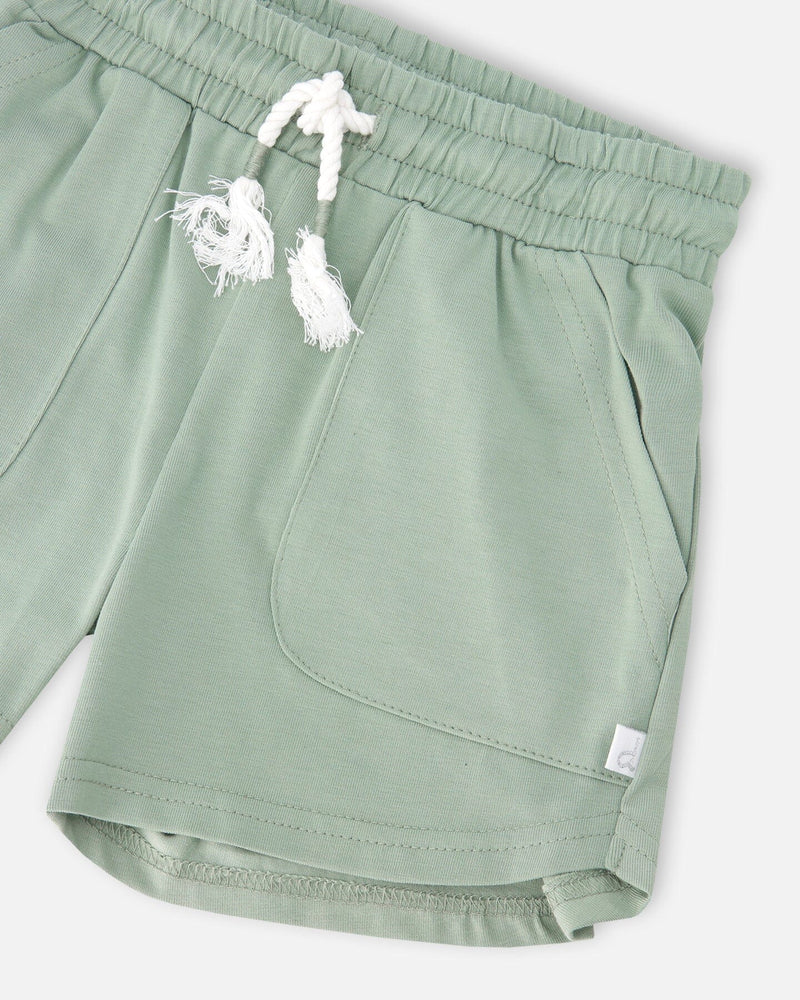 Organic Cotton Jersey Shorts Sage Green