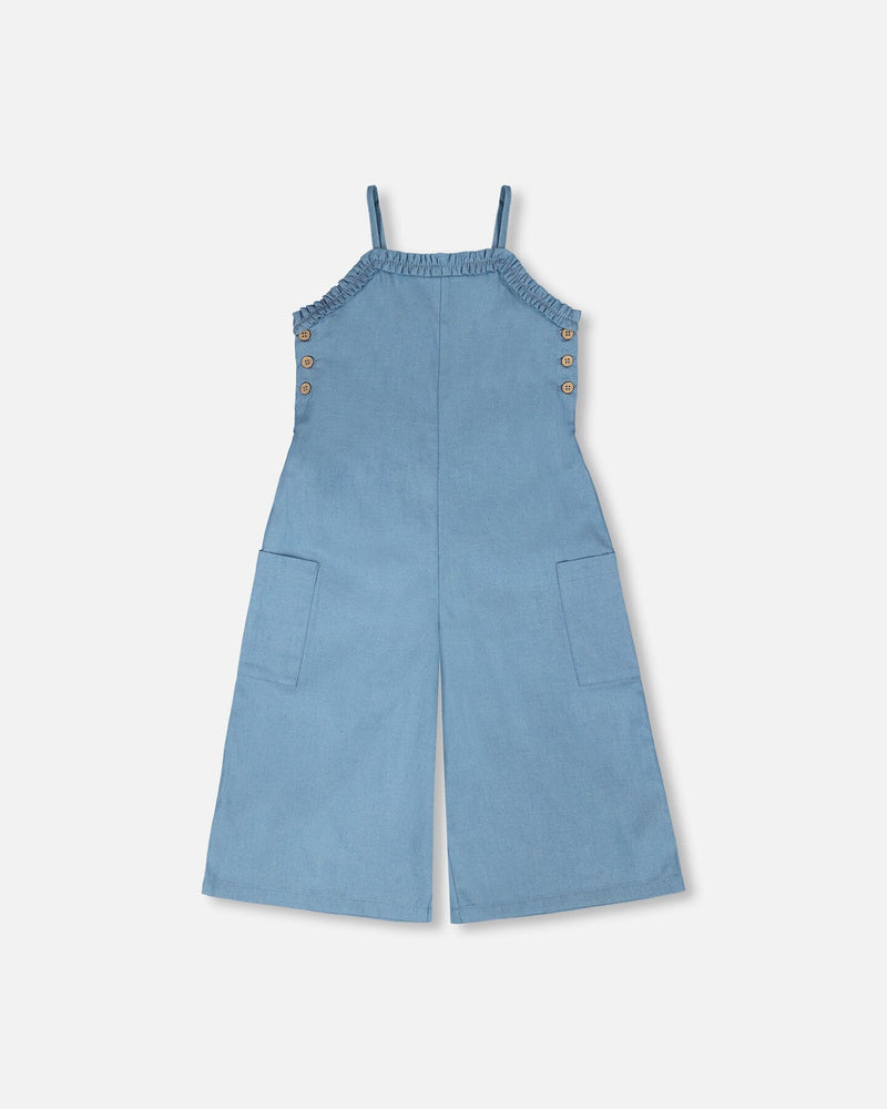 Light Blue Chambray Jumpsuit