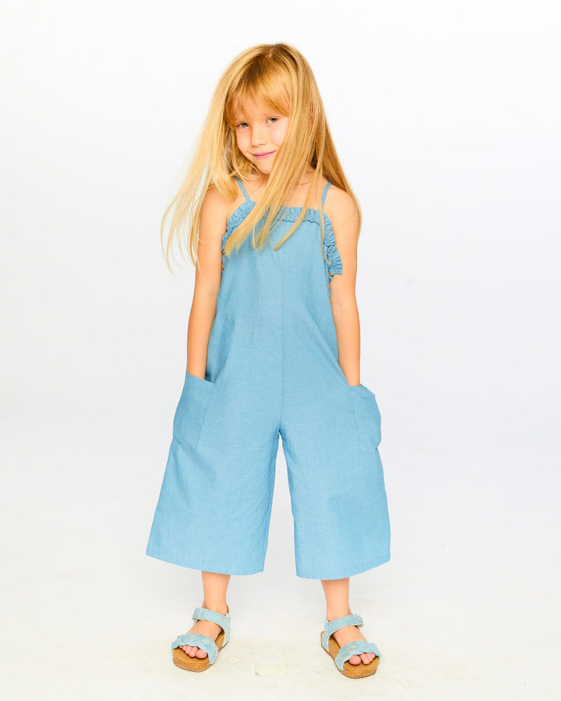 Light Blue Chambray Jumpsuit