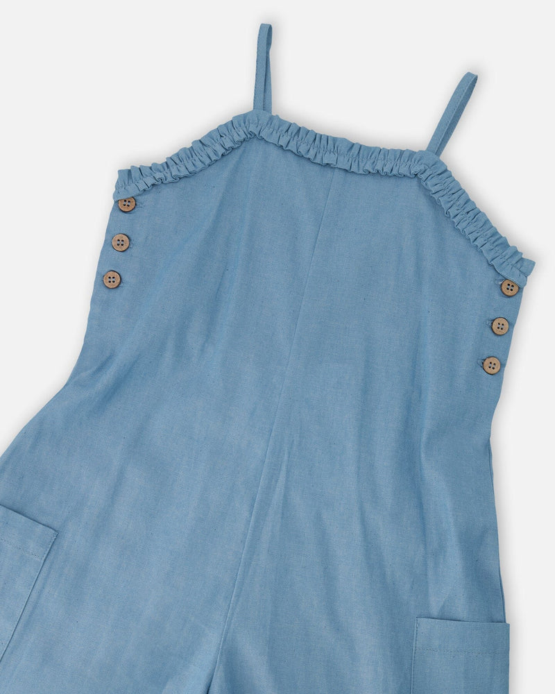 Light Blue Chambray Jumpsuit