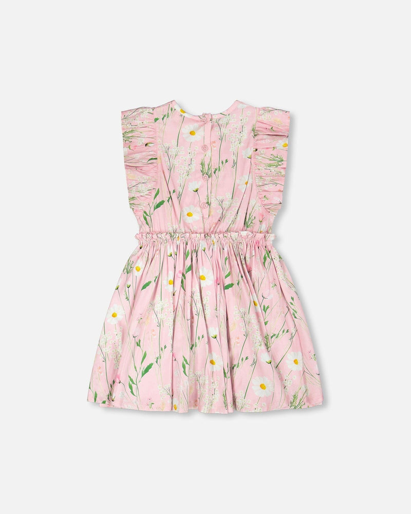 Viscose Dress Pink Printed Flowers