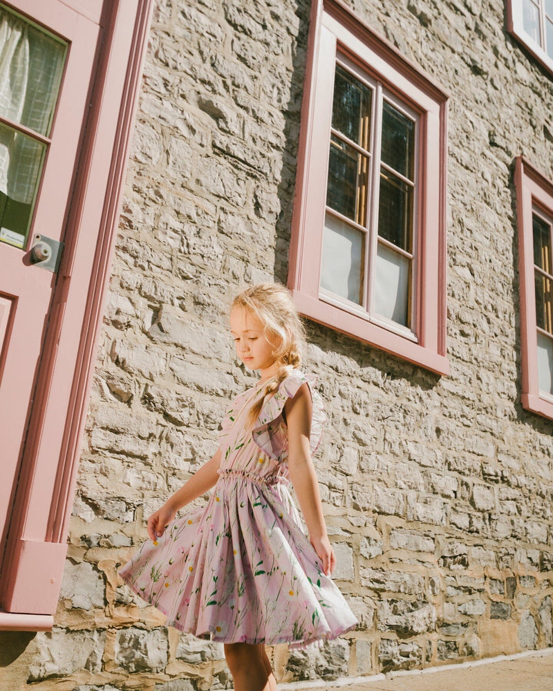 Viscose Dress Pink Printed Flowers
