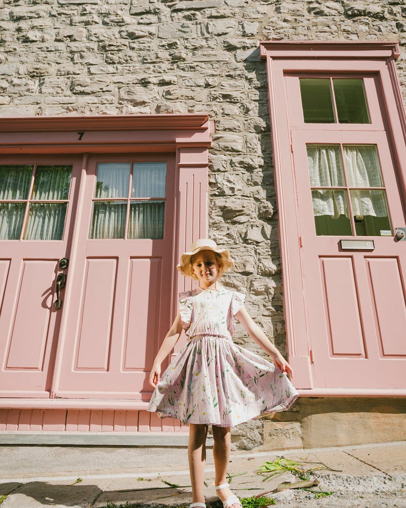 Viscose Dress Pink Printed Flowers