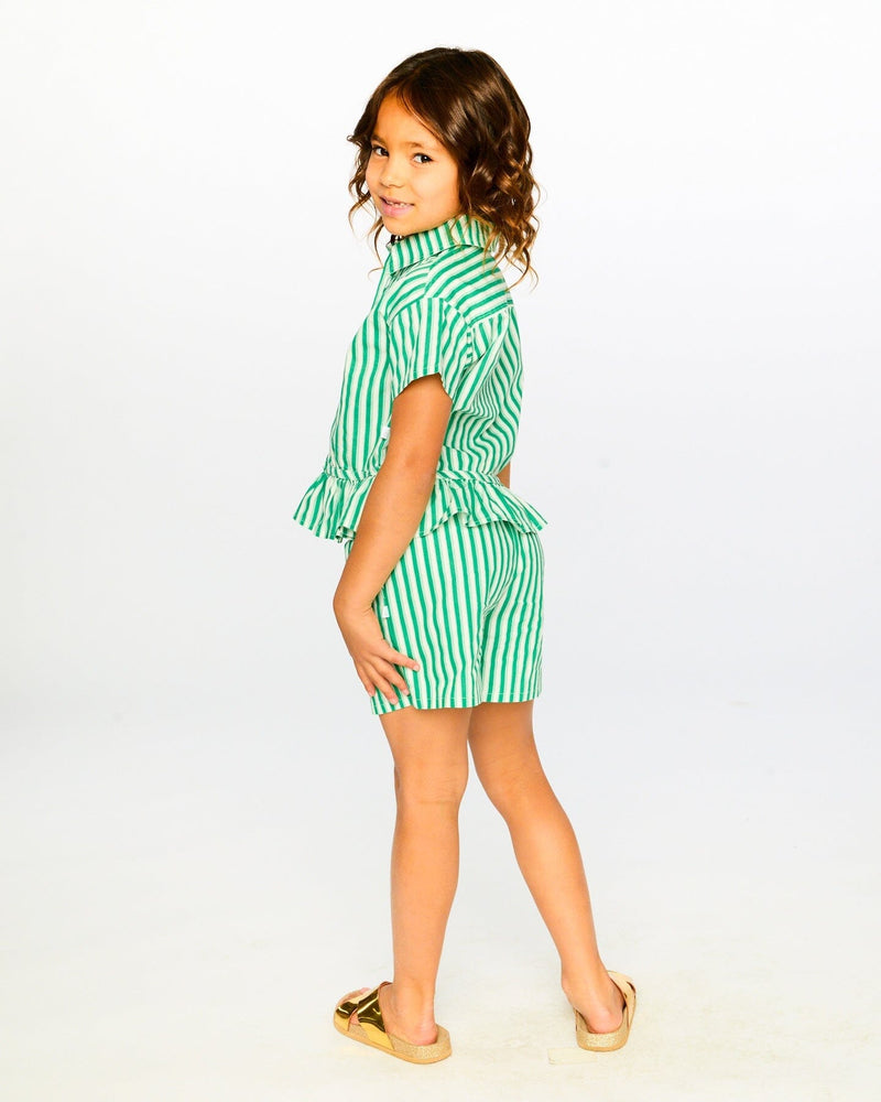 Striped Shorts Green